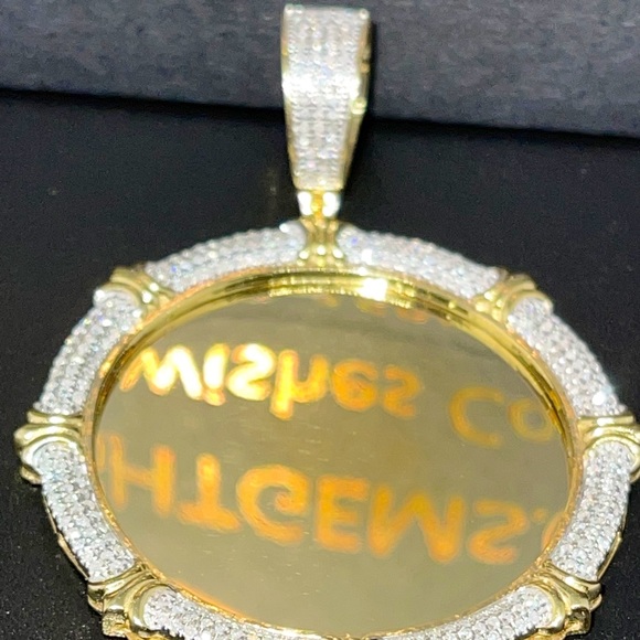 REAL Diamond memory pendant for men, Memorial Keepsake Picture charm, NOT CZ,HOT - Picture 10 of 10